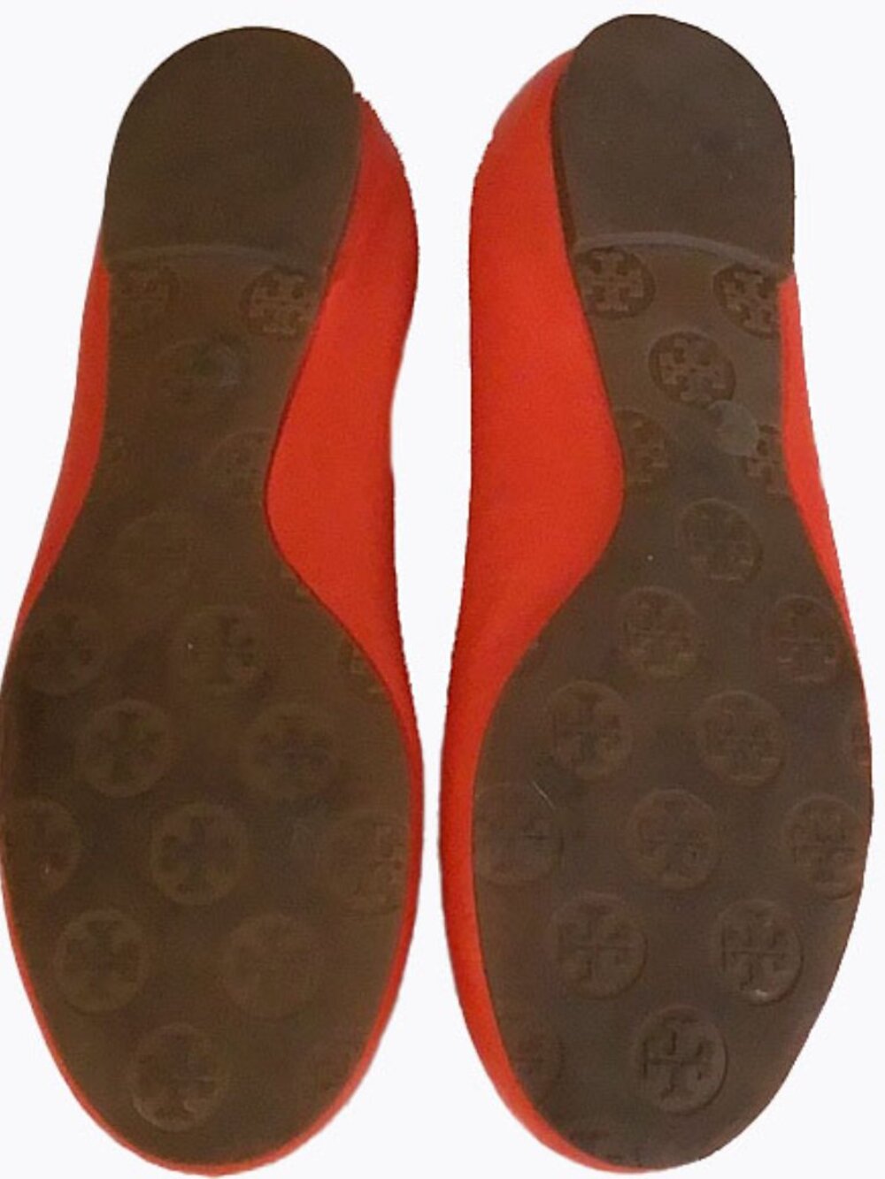 TORY BURCH Vibrant Orange Leather Minnie Ballet Flats Size 7 -Same Day Shipping* - Picture 4 of 10